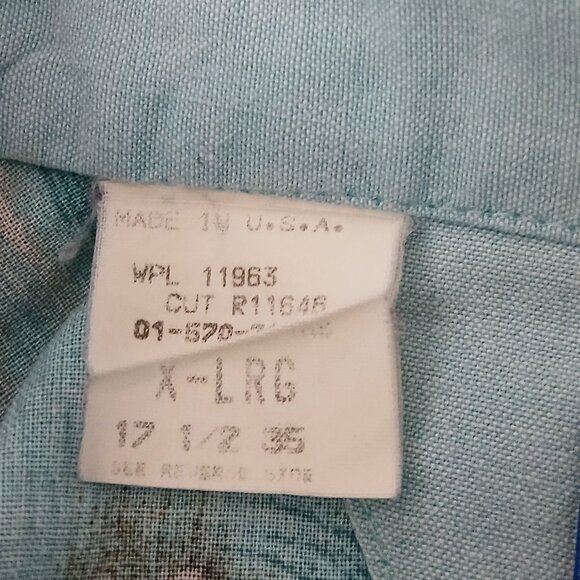 Roper Shirt Mens XL Vintage 80s Western Button Front Top Abstract Cotton US Made - Picture 10 of 10